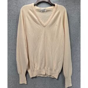 Vintage Christian Dior V Neck Pullover Sweater Orlon Acrylic USA Made Size Large
